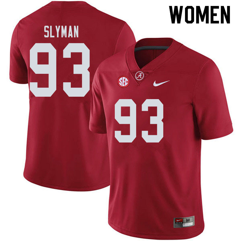 Women's Alabama Crimson Tide Tripp Slyman #93 2019 Crimson College Stitched Football Jersey 23ZW077SA